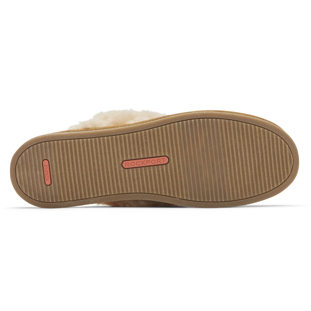 Rockport Singapore Womens Slippers - truTECH Veda Slide Khaki - RQ4758906